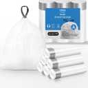 TIPGO Drawstring Trash Bags 60 Count, Pre-Cut 1.6 Gallon Small Garbage Bags, Fit 1.2-1.8 Gallon Trash Bin for Home, Office, Bathroom (Code A)