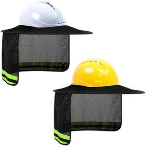 TCCFCCT Hard Hat Sun Shade, Full Brim Neck Shield, 2Packs, Hard Hat Not Included