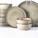 GBHOME Dinnerware Sets for 8, 24 Pieces Ceramic Plates and Bowls Set