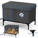 Heated Outdoor Cat House for Winter, 100% Waterproof XXL Shelter (29"x17"x21") with Escape Door & Heating Pad, Insulated for Feral Cats & Small Dogs