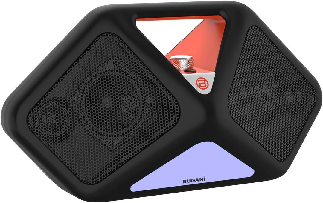 BUGANI Bluetooth Speaker 120W Peak Power, Waterproof Party Speaker with Subwoofer, 12H Wireless Playtime, Portable Outdoor Speaker for Camping & Beach, IPX5 Water-Resistant
