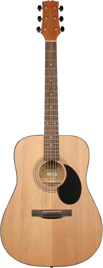 Jasmine S35 Dreadnought Acoustic Guitar Strings 6, Rosewood Fingerboard, Advanced X Bracing Full-Size Guitar for Beginners & Others Natural Finish, Right