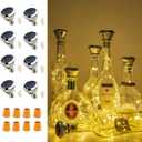 VOOKRY Solar Wine Bottle Lights with Cork 8 Pack 20 LEDs Fairy Lights String Silver Wire Light,for Party,Christmas,Mother's Day,Wedding Center or Table Decorations, Warm White