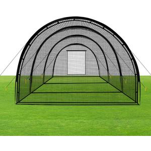 Baseball Batting Cage Net Batting Cages for Backyard Portable Pop Up Cage for Baseball and Softball with Pitching Machine Hole and Detachable Door (30 x 12 x 7 Feet)