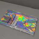 MADLYN RHUE 4 Pack Iridescence Plastic Tablecloths Shiny Disposable Laser Table Covers 54" x 108" Sequin Holographic Foil Tablecloths for Birthday, Wedding, Party, Picnic, Buffet, Holiday Decorations