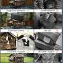 Heated Cat House for Outside,Extremely Weatherproof&Insulated in Winter,Elevated Outdoor Cat Shelter with Waterproof Eaves&Escape Door for Feral Stray Barn Cats(Leaves,S)