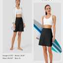 FitsT4 Sports Women's 20'' Swim Skirt Skort with Pocket High Waisted Modest Swimsuit Bathing Suit Bottoms (Black, L)