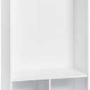 ClosetMaid KidSpace Wood Storage Locker, 2 Cubby Cube Compartments, Open Storage, 3 Hooks, for Coats, Backpacks, Jackets, White Finish