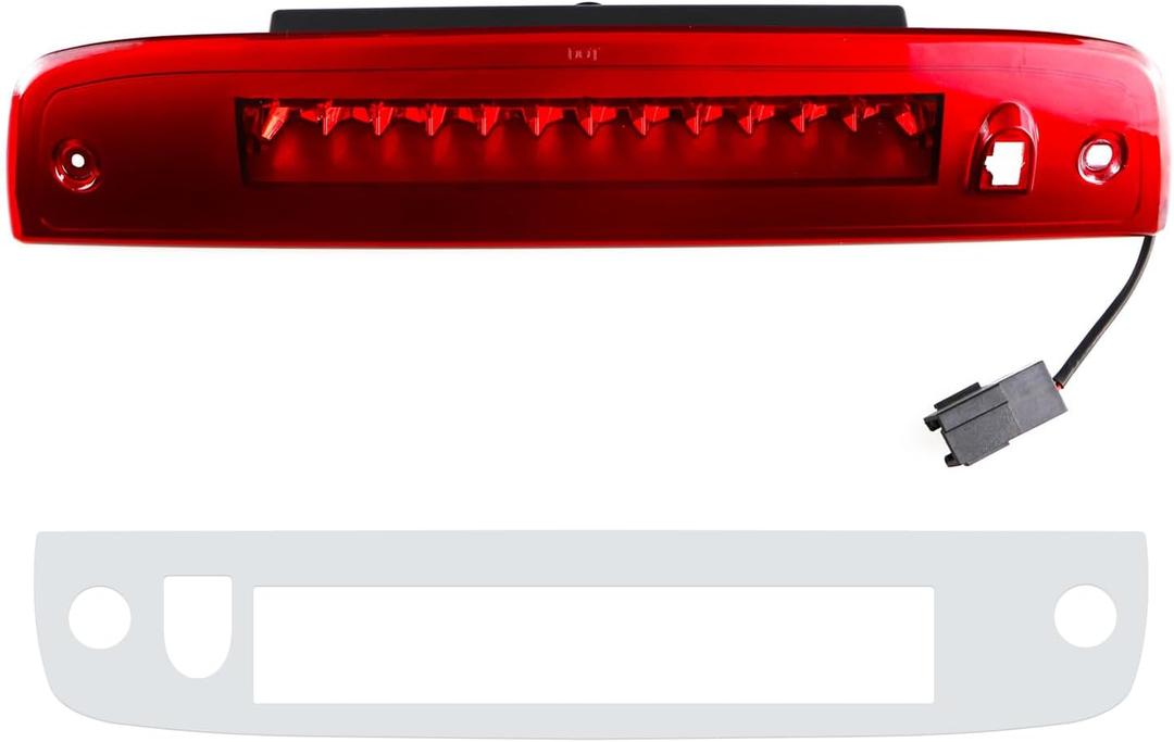 for 2003-2016 Ford Expedition & Lincoln Navigator LED 3rd Third Brake Light High Mount Stop Lamp Chrome Housing Red Lens