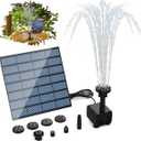 AISITIN DIY Solar Water Pump Kit for Water Feature Outdoor, Solar Powered Water Fountain Pump with 6 Nozzles for Bird Bath, Ponds, Garden, Fish Tank (1.5W)