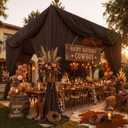 10 Panels 5ft(W) x 20ft(L) Brown Ceiling Drapes for Wedding Parties, 60"W x 240"L