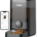 oneisall Cordless WiFi Automatic Cat Feeder, Rechargeable 100-Day Battery Operated Pet Feeder, 20 Cups/5L Timed Cat Food Dispenser for Large Kibble, Smart App Control (Black)