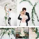 2 Pack Artificial Hanging Leaves Vines, 5.7 Ft Fake Willow Leaves Twigs Silk Plant Vines in Green for Indoor/Outdoor Wedding Decor