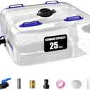 LATHEVEE Water Storage Bladder, 25 Gallon Portable Water Tank, Collapsible Water Storage Containers with Spigot, Large Capacity Water Bag for Emergency Water Storage, Garden, Camping - Transparent