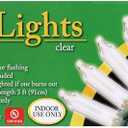 20-Count Clear Christmas Mini Lights, 5 ft Green Wire Strand