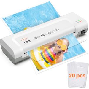 9-inch Laminator Machine with 20 Laminating Sheets, Laminating Machine 8.5 x11 with 2-Min Faster Preheat, Small Personal Laminator for Teachers, Office, School, Grey White