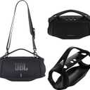 Shockproof Silicone Case for JBL Xtreme 4 Speaker  Anti-Slip Protective Cover, Durable Soft Skin, Full Access to Ports & Buttons, Travel Handle (Black)