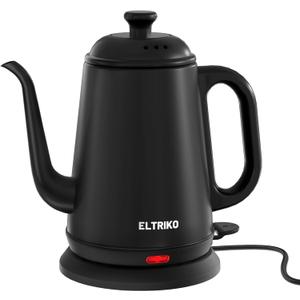 Gooseneck Electric Kettle, 1L Water Boiler, Pour Over Coffee & Tea, 1000W Fast Heating, Stainless Steel, Auto Shut-Off & Boil-Dry Protection, BPA-Free (Black)