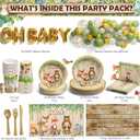 Woodland Baby Shower Party Supplies Boy Girl Gender Reveal Decorations 247 PCS Forest Animal Birthday & Disposable Dinnerware Set (25 Guest) with Paper Plates Cup Backdrop Balloon Garland Kit