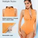 Popilush Orange Swimsuits for Women One Piece Swimsuit Women Tummy Control Shapewear Athletic Zipper Slimming Bathing Suits Padded Outfits (XL, Orange)