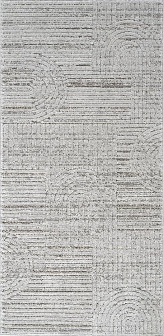 Astra 2'x5' (Exact Size: 2'3" x 5'1") Modern Indoor Doormat Rug, Grey - Doorway, Bedroom, and Kitchen, Accent Rug (2'3" x 5'1" (Rectangular))