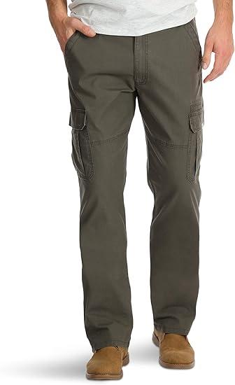 Wrangler Men's Flex Cargo Pants Relaxed Fit Tech Pocket Straight Leg Olive Drab (31X32)