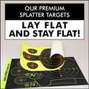 12x18 Splatter Targets. Shots Burst with a Bright Splatter Upon Impact. Instantly See Your Shots. Fully Reactive Targets.