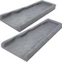 2 Pack Rubber Downspout Splash Block Rain Gutter Down Spout Drain Trays Gray