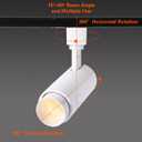 12W Zoomable Track Lighting Heads,H Type Track Light Heads for Accent Retail Artwork,Dimmable LED H Track Lighting 4000K Daylight 110V,15 to 60 Beam Angle 4 Pack (White)