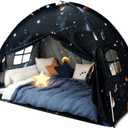 Sherilyn Twin Bed Toddler Canopy Tent, Kids Indoor Canopy Privacy Space Sleeping Playhouse Blackout Bunk Bed Tents Twin Size (Galaxy Tent) for Boys Girl Birthday, Christmas House Gift