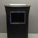 BEAMNOVA Trash Can Indoor Outdoor Black Stainless Steel Commercial Garbage Can Industrial Garbage Enclosure Inside Cabinet with Lid Waste Container, Black, 31 * 25 * 61 cm / 12.2 * 9.8 * 24 in