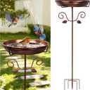 Ieuan 35.4" Tall Metal Bird Bath for Outdoors with 2.2" Deep and 12'' Dia Bowl, Removable, Easy - Clean, Vintage Freestanding Birdbaths & Birdfeeder for Garden Yard Lawn Decor, Glod