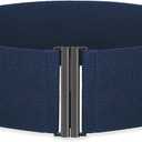 SANSTHS Women Wide Elastic Belts for Dresses Corset Waist Belts Ladies Cinch Belts Thick Stretchy Waistband (Fit Waist Size 33-36 Inches, Navy)