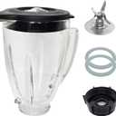 6 Cup Blender Glass Jar with Blade, Blender Replacement Parts for Aspas Para Licuadora Oster Osterizer Classic Series (NOT fit Pro, Master or Versa models)