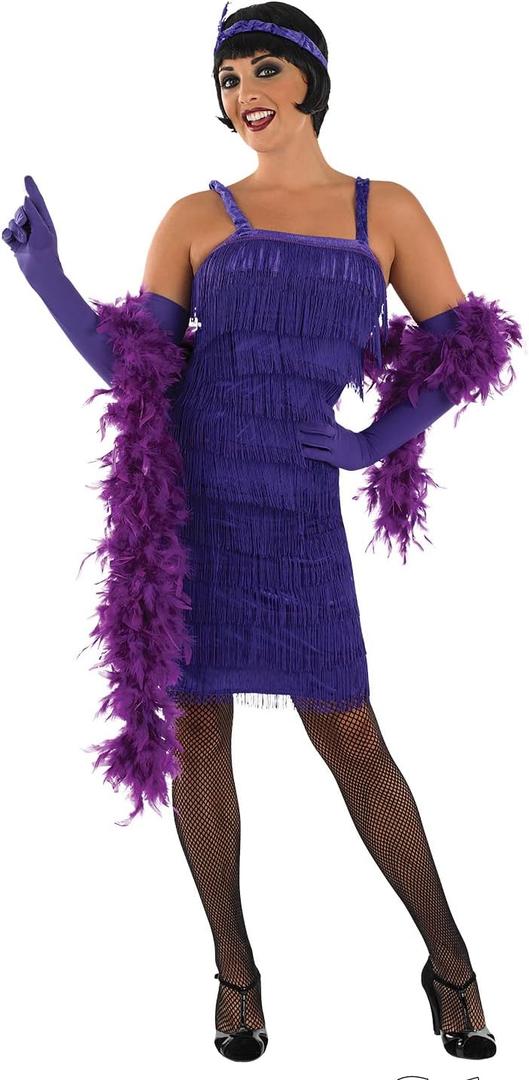 fun shack Purple Flapper Costume Adult 20s Halloween Dresses For Women (Medium)