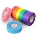 Hutou 8 Rolls Colored Masking Tape Rainbow Colors Painters Tape Colorful Craft Art Paper Tape Labeling Arts Crafts Decorative Coding Decoration Supplies, 0.6 Inch x 16 Yard, 8 Colors