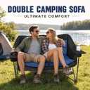 Double Camping Chairs for Adults Folding Loveseat, Heavy Duty Oversized 2 Person Camping Couch Outdoor Portable Folding Chair for Lawn, Patio