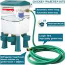 Float-Controlled Automatic Chicken Waterer & No Waste Feeder Kits - Chicken Coop Accessories, Poultry Waterer and Feeder, Two Buckets 3 Gallon/18-23 Pounds
