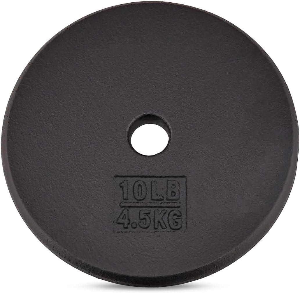 Yes4All Standard 1" Cast Iron Weight Plate - Ideal for Strength Training - Multiple Weight: 10LB (Single & Set of 4) (1-Inch Center)