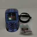 WR01A Welding Helmet Auto Darkening with LED Light True Color Solar Powered Welder Hood with Adjustable Shade Range 4/9-13 for Mig Tig Arc Welding Mask (Blue Eagle I)