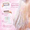 Hair Tinsel 12 Pcs Clip in Hair Tinsel Kit for Girls 22 Inch Glitter Fairy Tinsel Hair Extensions Colorful Heat Resistant Party Festival Accessories for Women Kids (Glare White)