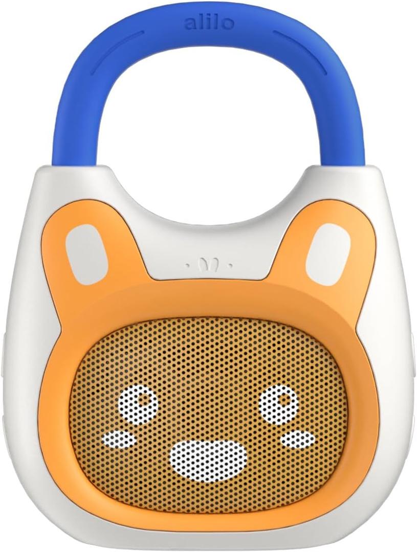 alilo Pocket Bunny Portable Kids Music Player, Musical Toys for Toddlers, Preloaded 120+ Stories/Music/Lullabies/White Noise,High Fidelity Sound Travel Bluetooth Speaker (with Strap and Ring)