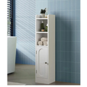 Small Bathroom Storage Cabinet, Narrow Slim Storage Cabinet with Doors and Adjustable Shelves,Freestanding Floor Corner Toilet Paper Organizer for Small Space,White