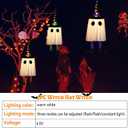 5PCS Halloween Hanging Ghosts, Large Size Lighted Glowing Ghost with Witch Hat Halloween Decorations Ornaments Outdoor Indoor for Home Yard Patio Garden Tree Party Outside