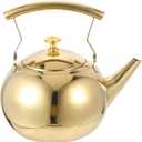 DOITOOL Stainless Steel Tea Kettle 1.5L Stovetop Tea Kettle, Classic Tea Kettle Food Grade Stainless Steel Teapot for Stove Top with Infuser and Ergonomic Handle for Water Tea Coffee (1.6 Quarts, Golden)