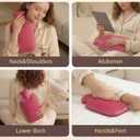 BYVOV Silicone Hot Water Bottle 2L for Pain Relief, Odorless & Leakproof, Long Lasting Heat for Period Cramps, Back, Neck & Muscle Pain, Soft Durable Design (Red)