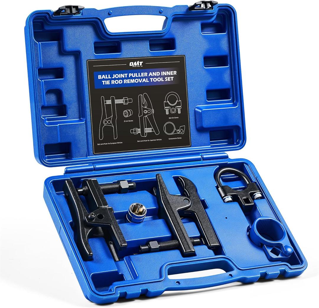 Orion Motor Tech Inner Tie Rod End Tool & Ball Joint Separator Set, 2-in-1 Tie Rod Removal Tool & Ball Joint Spread Tool Set, Ball Joint Removing Tool with 1/2" Drive Socket 3/8" Drive Tie Rod Clamp