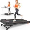 Walking Pad Treadmill with 15% 12-Level Auto Incline, 450 lbs Capacity UI Screen, Trisomy 3.5HP Quiet Under Desk Treadmill with Speaker & Remote, Compact Treadmills for Home Hiking