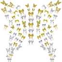 Pack of 2, 100pcs 3D Butterfly Nails Accessories, Gothic Butterfly Art Charms for Women's Y2K 3D Metal Cross Nail Art Supplies DIY Decoration