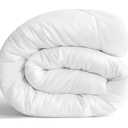 Twin Sized Comforter (70"x90") - Down Alternative Duvet Insert, All Season Bedding Quilted with Corner Tabs, Machine Washable, Soft Comforter Only, White